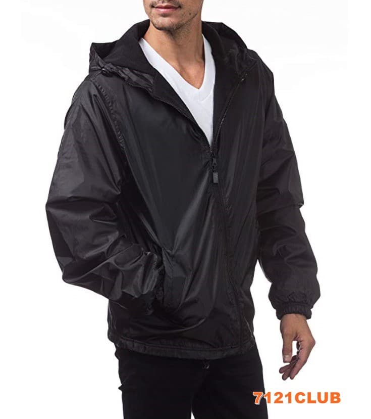 PRO CLUB MEN'S WINDBREAKER LIGHTWEIGHT WATERPROOF HOODED RAIN JACKET BIG & TALL 4