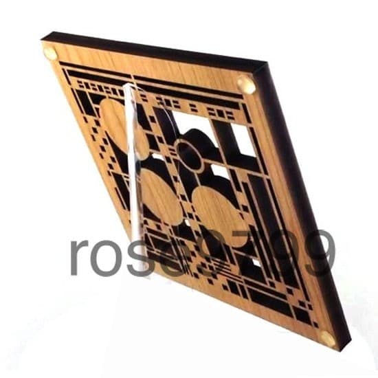 Frank Lloyd Wright Laser Cut Wood Coonley Trivet and Wall Plaque TR08 NIB 4