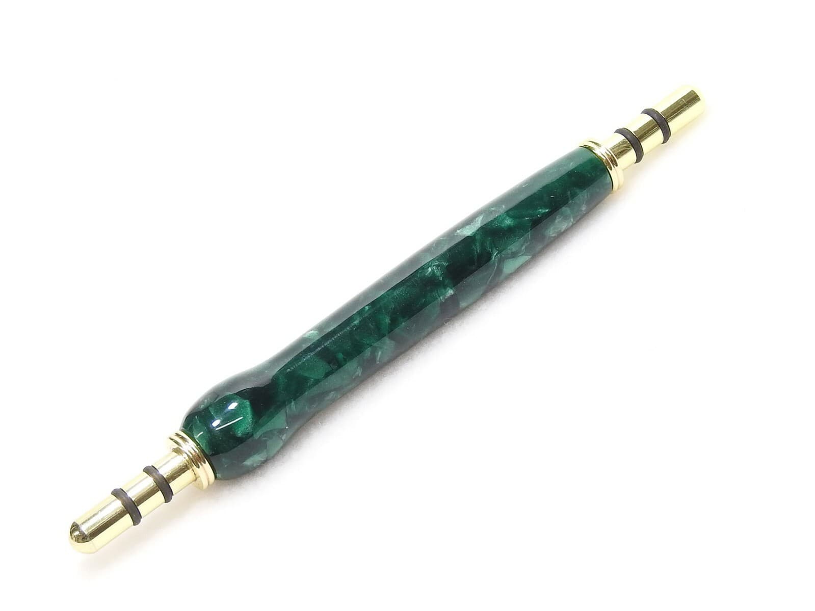 Handmade Double Seam Ripper w/Sewing Stiletto, Frog Pebble Green Crush Acrylic 3