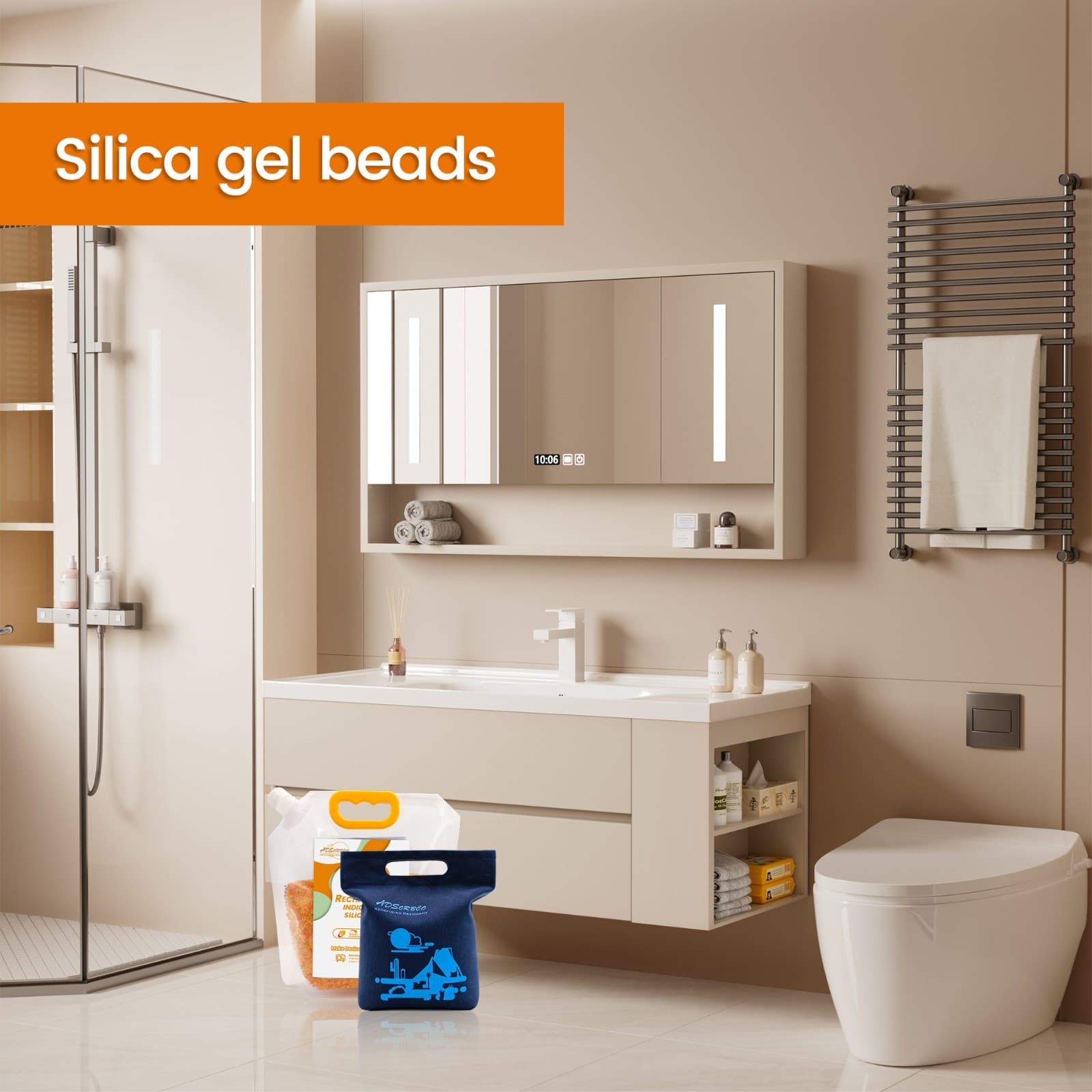 2 LBS Adsorbco Desiccant Beads, Indicating Silica Gel Beads (Orange to Green） 6