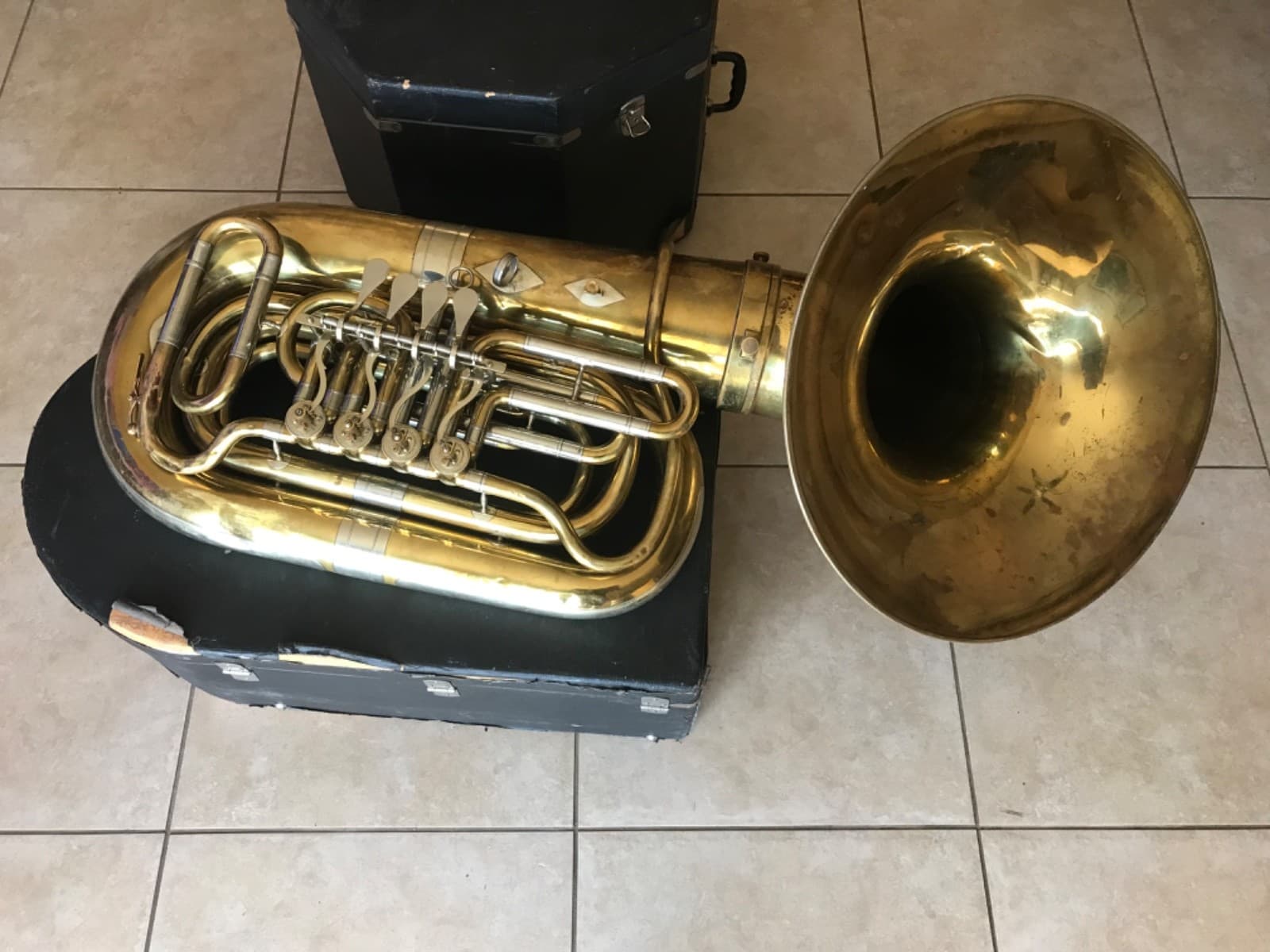 Vintage Miraphone Model 86 186 Germany 4 valve Tuba Removable Bell BBb 2