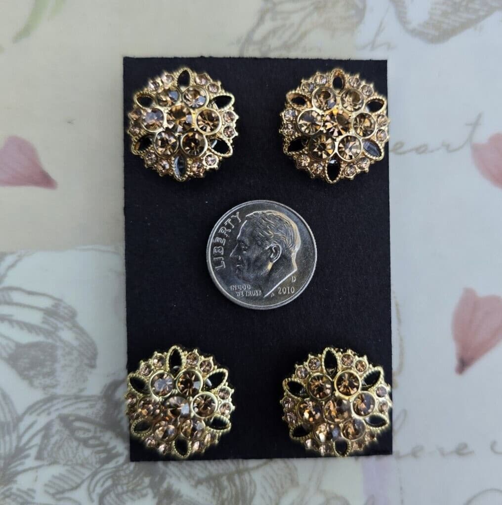 4 Gold crystal Magnetic competition number sign holder pins, horse show magnets 3