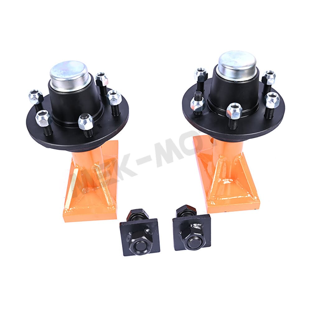 Pair 6x 5.5 Lug 8000lb Superior Shipping Container Wheels, Bolt-on Spindle Kit 6