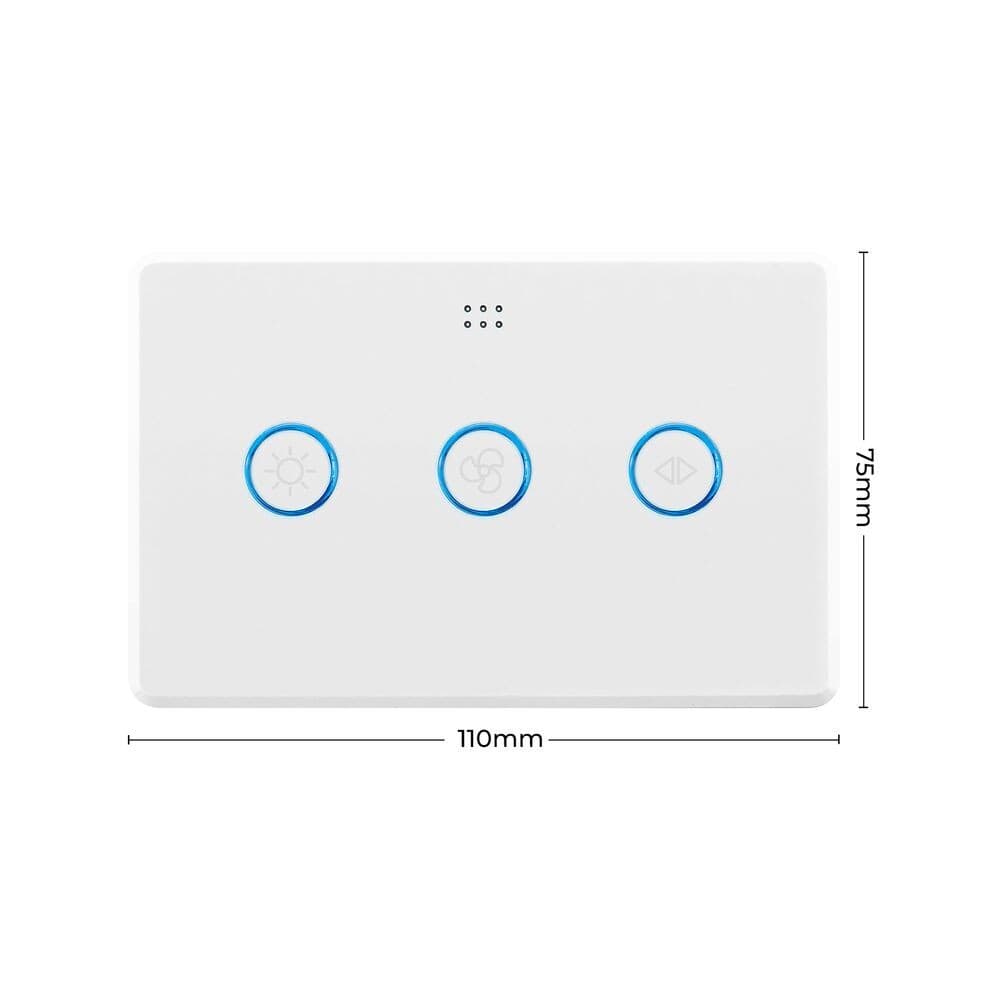 DETA White Gloss Grid Connect Smart Single Fan Speed Controller With Touch Light 4