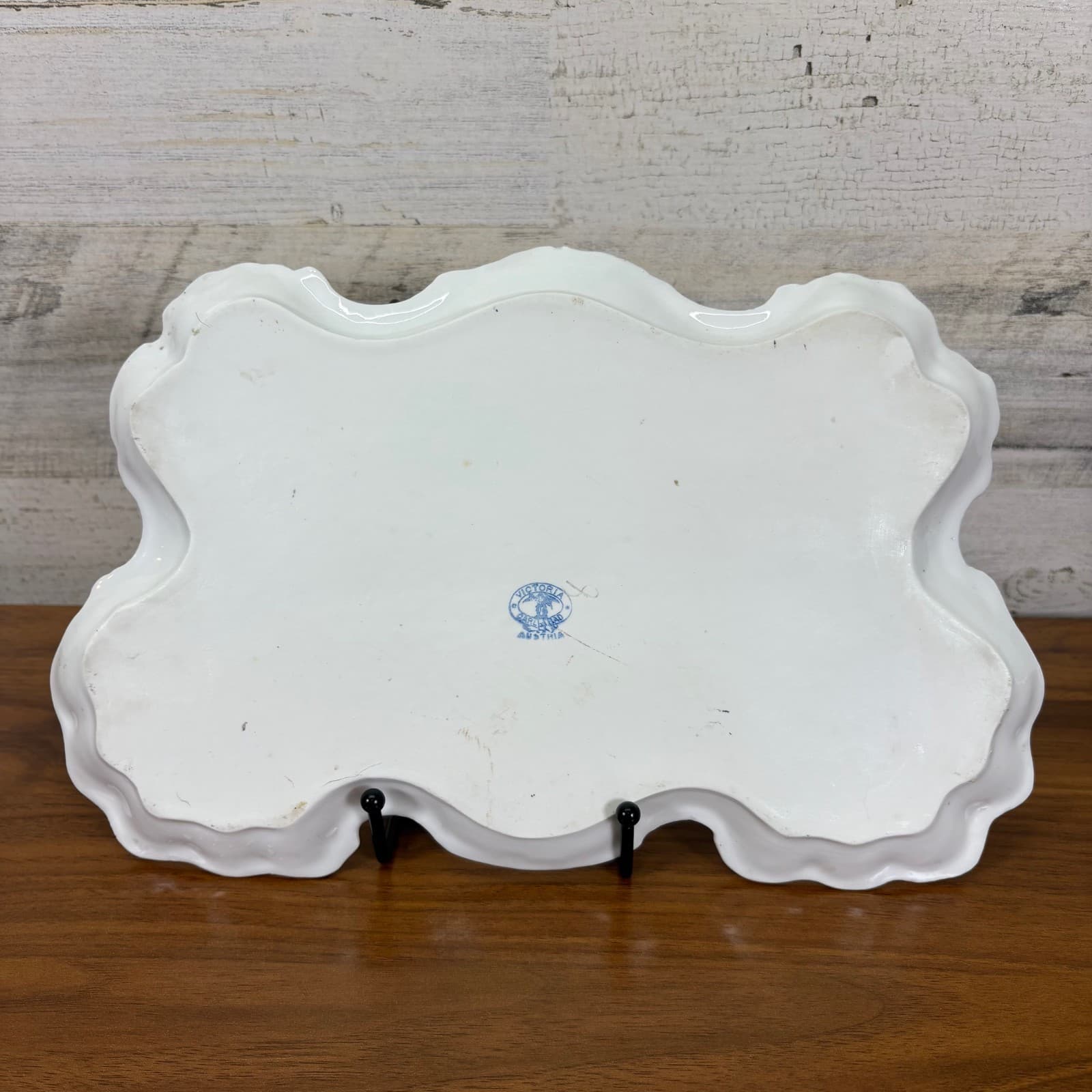 Antique Victoria Austria Scalloped Serving Platter 11" x 7" 5