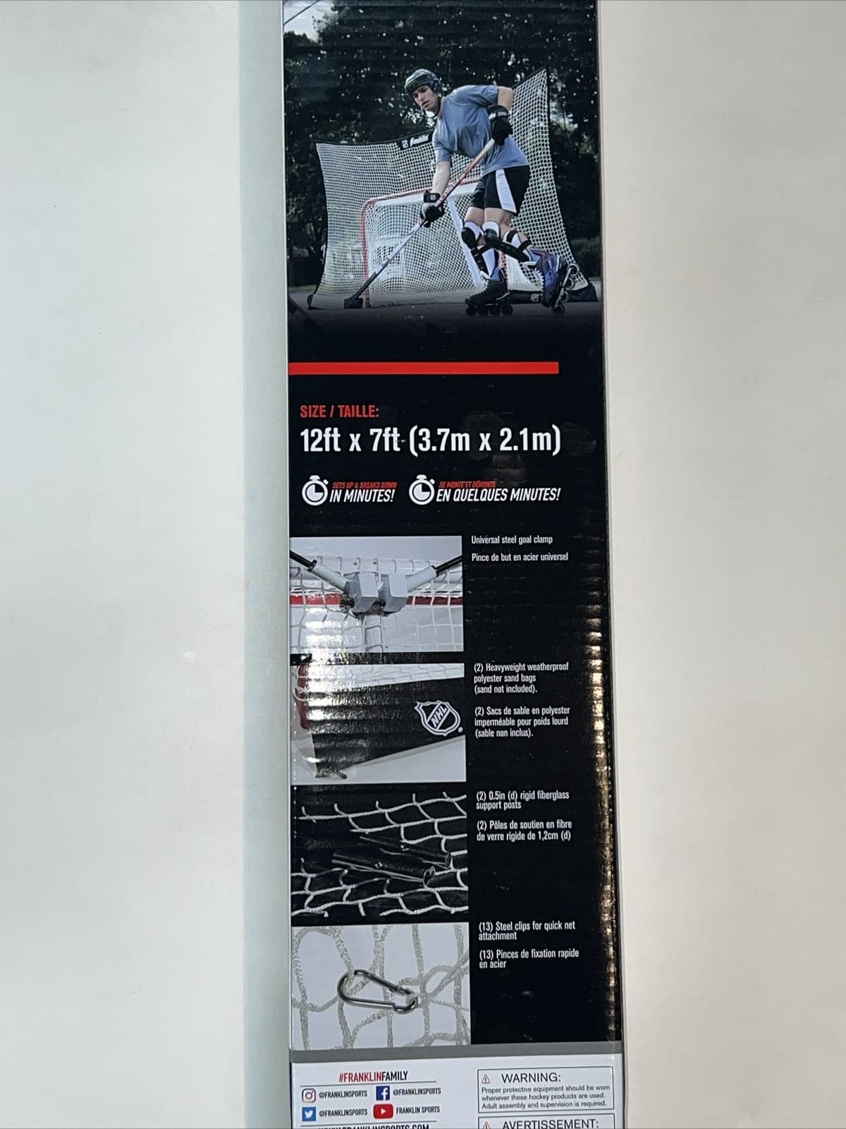 Franklin Sports NHL Hockey Goal Backstop Net 12ft x 7ft ( 3.7m x 2.1m) Goal Set 2