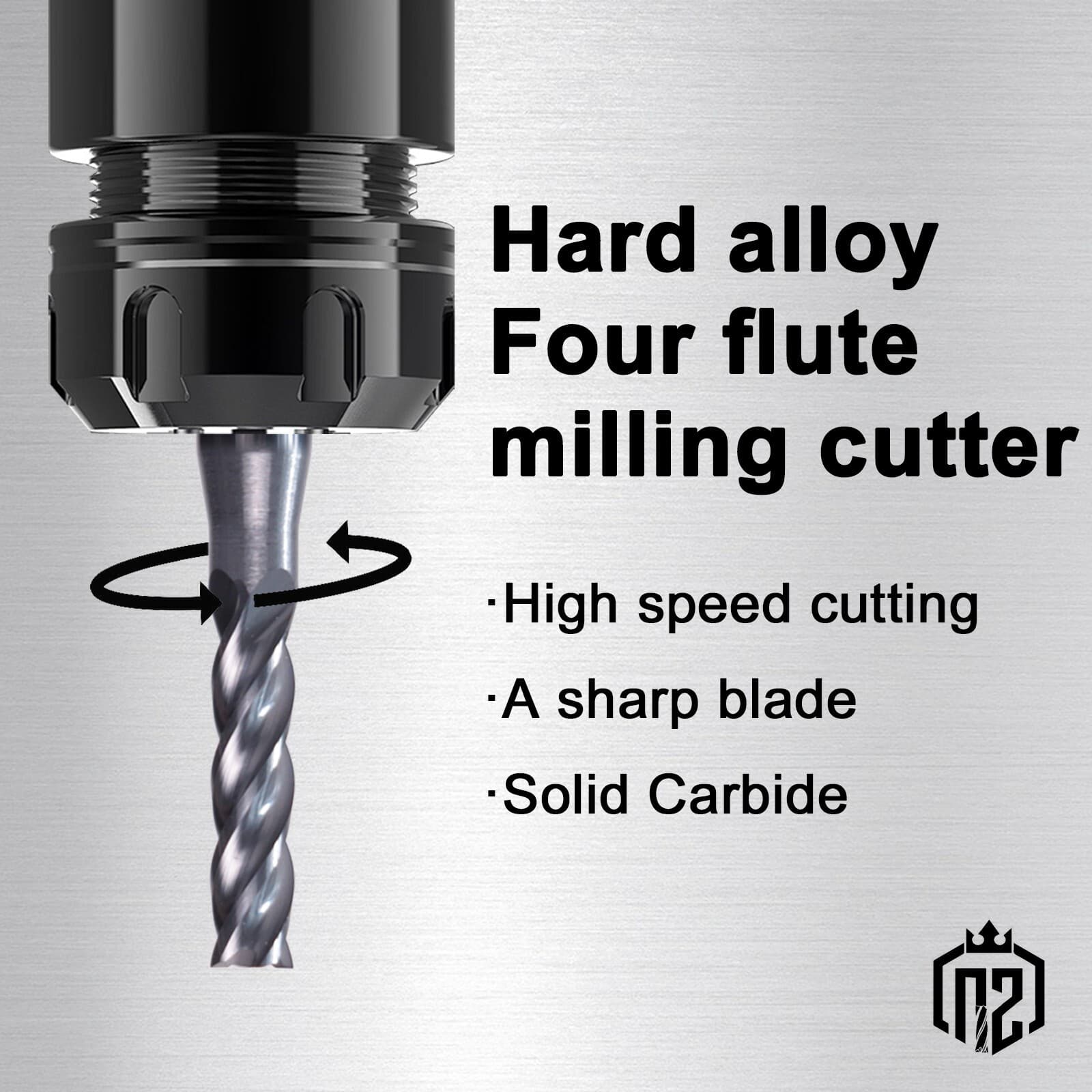 5 PCS 5/32" 4 Flute 2" Overall Length Solid Carbide End Mill AlTiN Coated 4