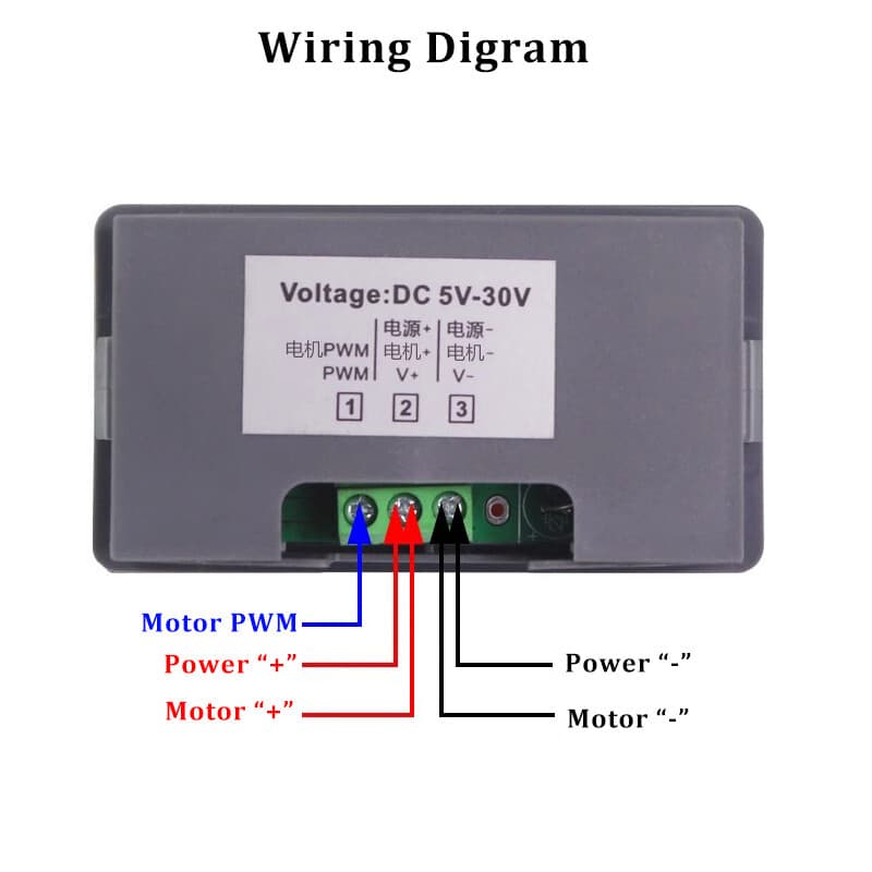 PWM DC 5-30V 5A Brushless Motor Fan Speed Controller Switch Digital Display 2
