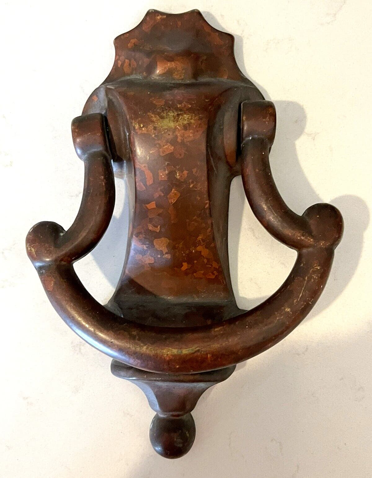 7"x4.5" ANTIQUE c.1882 VICTORIAN URN TORCHIERE ARCHITECTURAL SALVAGE DOORKNOCKER