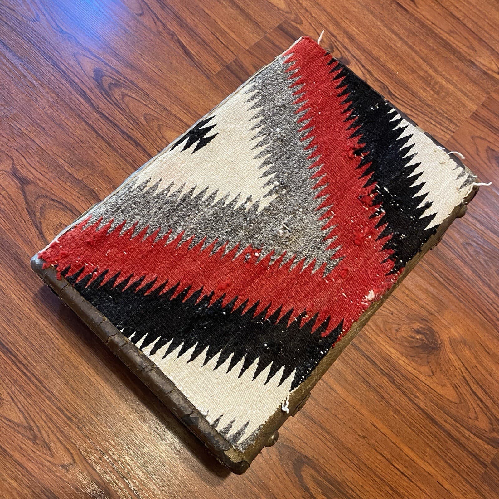 Vintage suitcase with Navajo Rug Application 18 x 12 x 6 inches, Antique