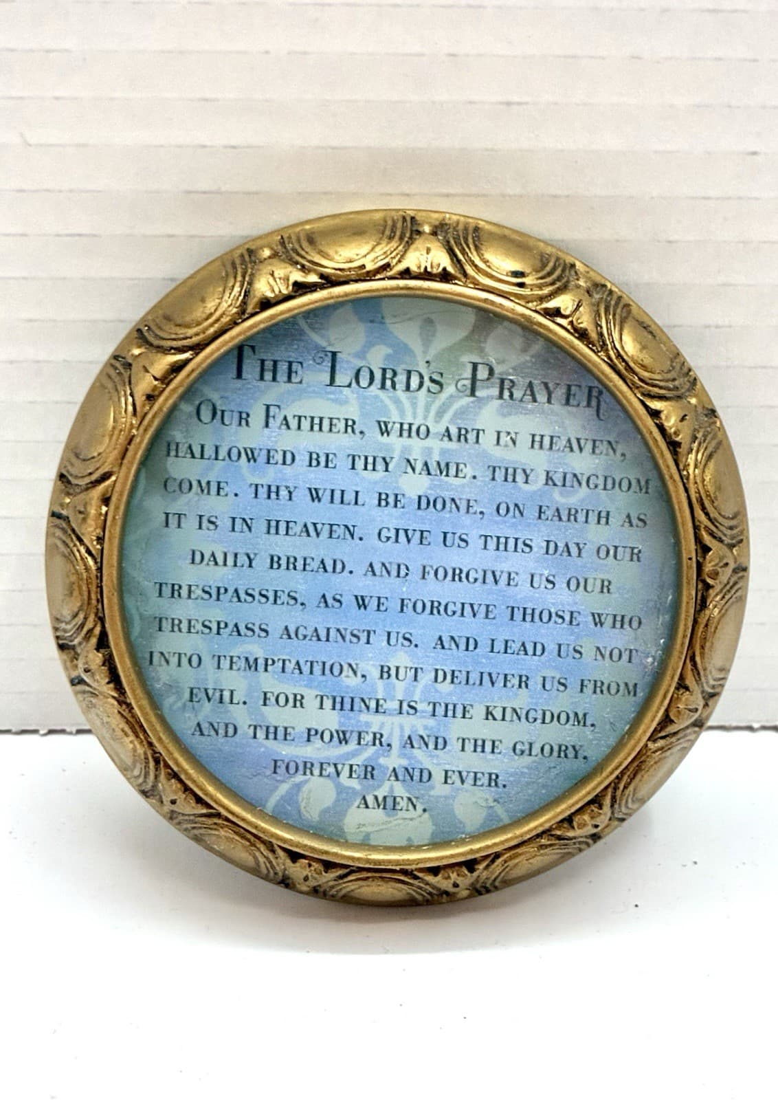 Vintage Gold Tone Framed The Lords Prayer 4” Magnet Amscan