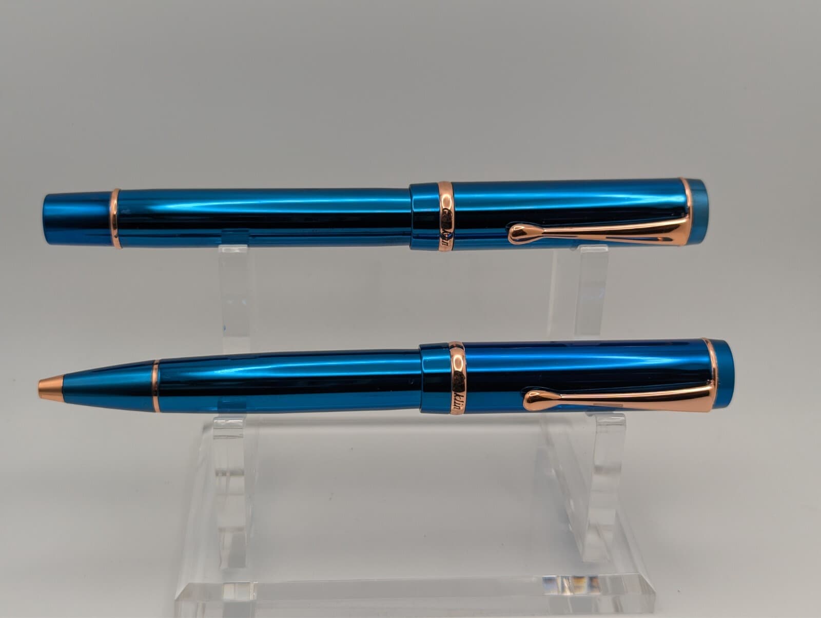 Conklin Duragraph Blue Metal Fountain and Ballpoint Set (Pre-Owned) 4