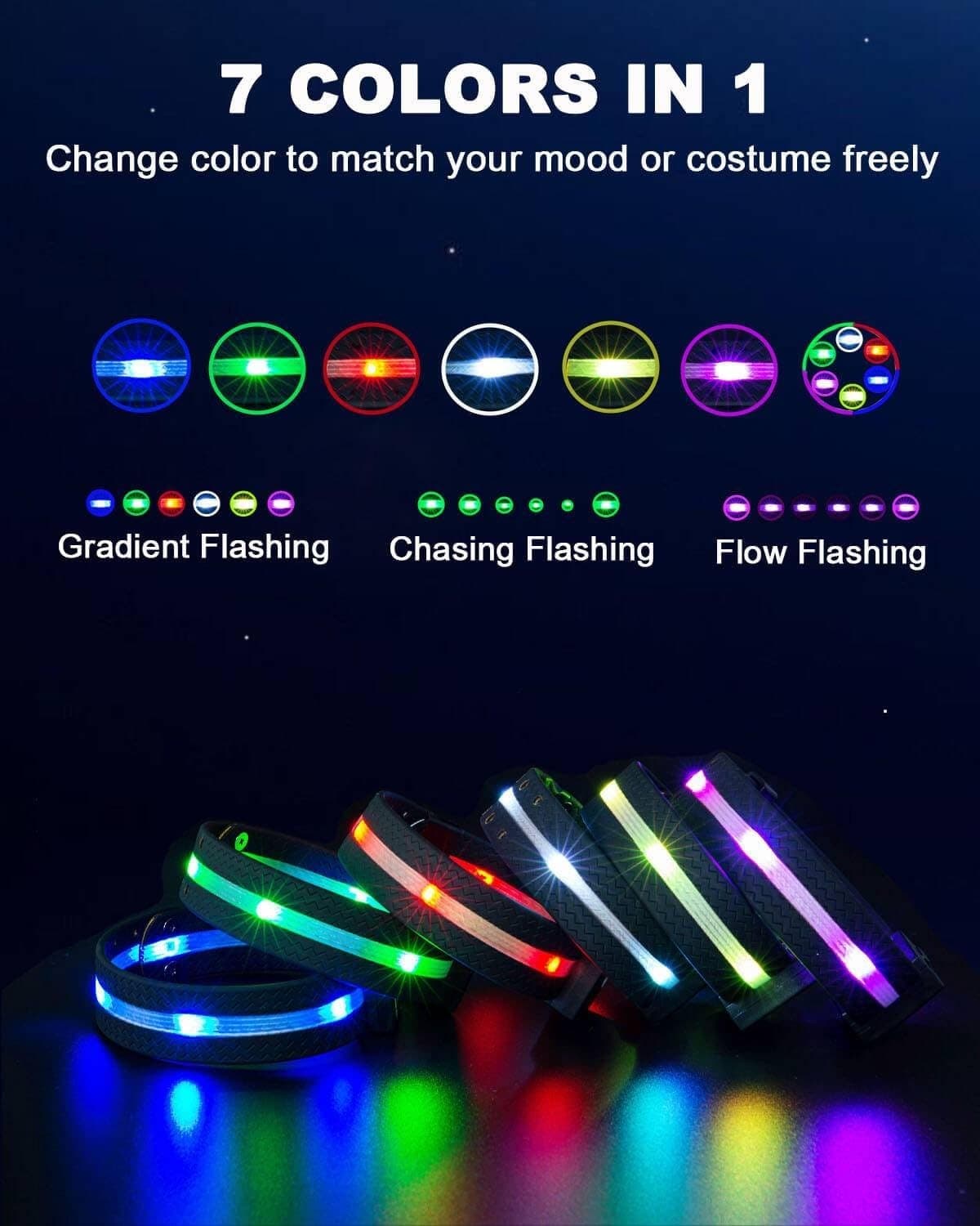 5pcs LED Horse Breastplate Collar & Leg Band, 7 Colors in 1 Light Multicolor  3