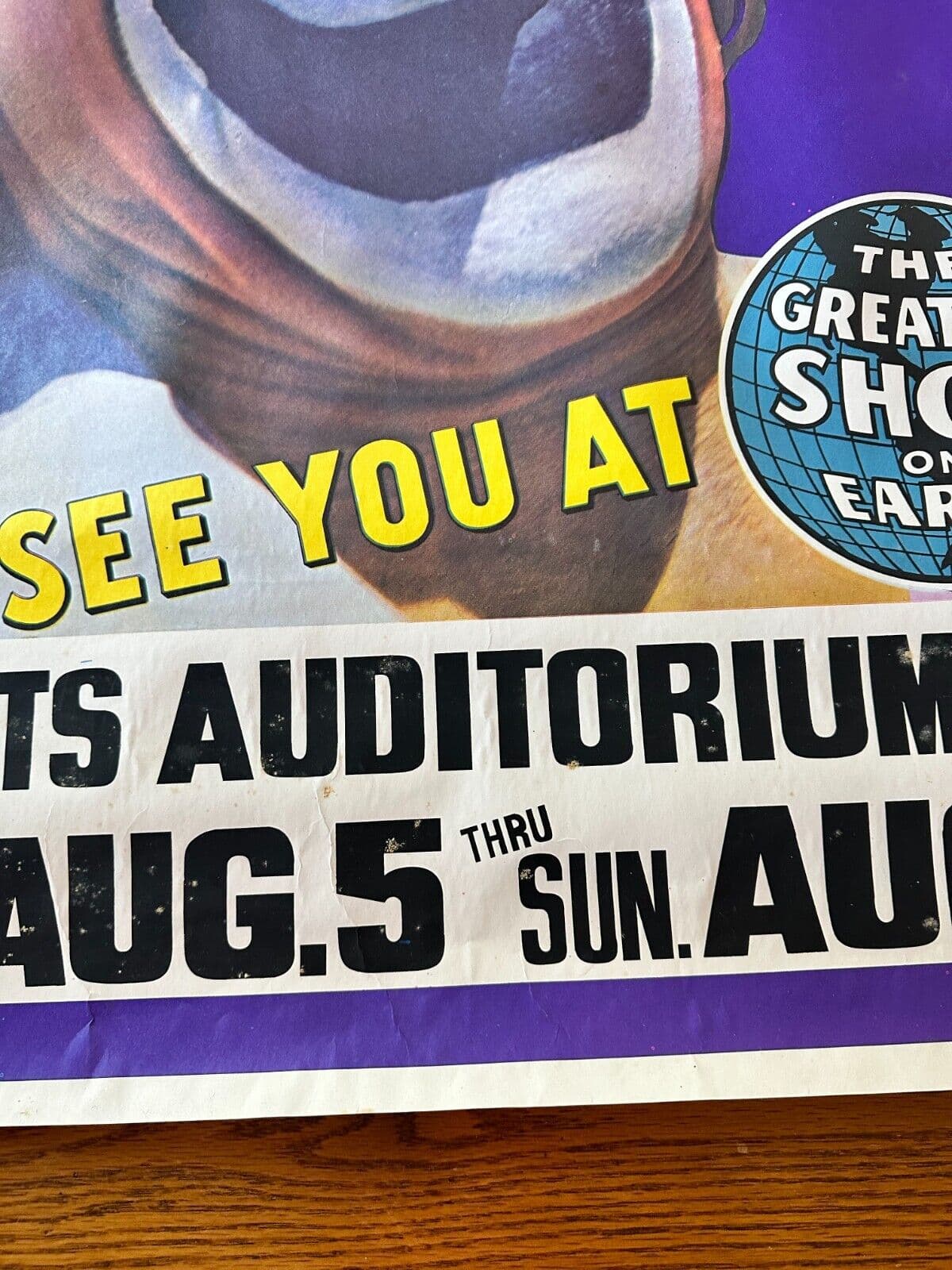 1969 Ringling Bros Barnum Bailey Circus Poster LARGE 42.5" x 27" ORIGINAL! 5