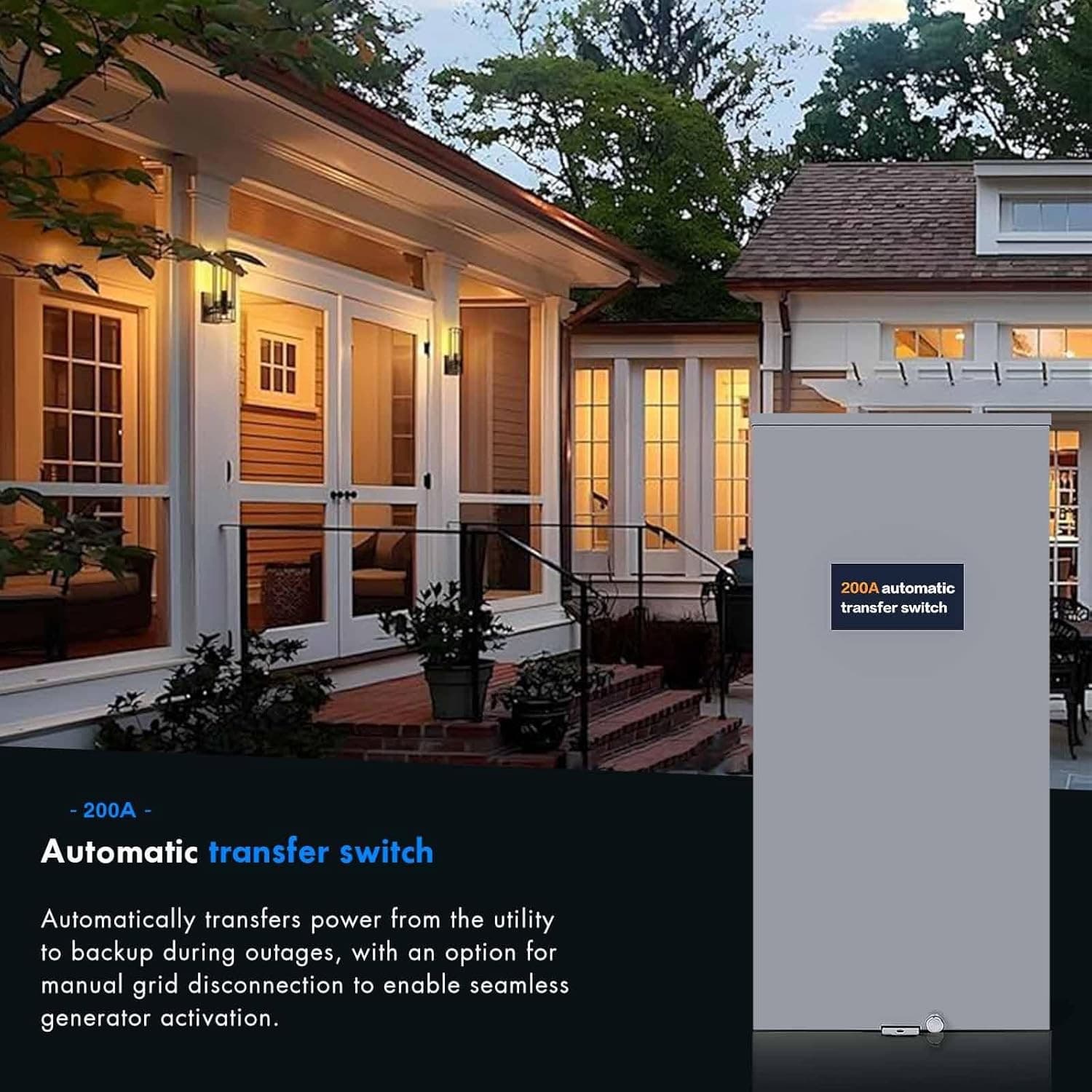 200 Amp Automatic Transfer Switch Replacement for Generac RXSW200A3,w/Power M... 4
