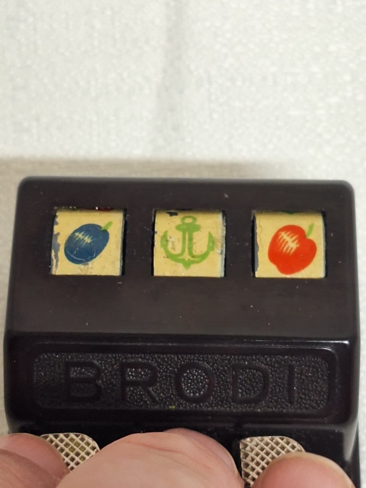 Vintage Brodi Mechanical Mini Slot Machine Toy – Working & Clean – 1950s Novelty 3