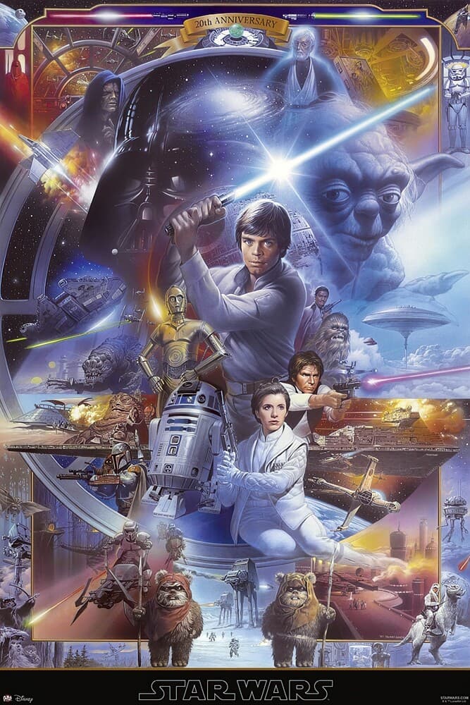 Star Wars Episode IV & V & VI- Movie Poster (20Th AnnIVerary Poster)