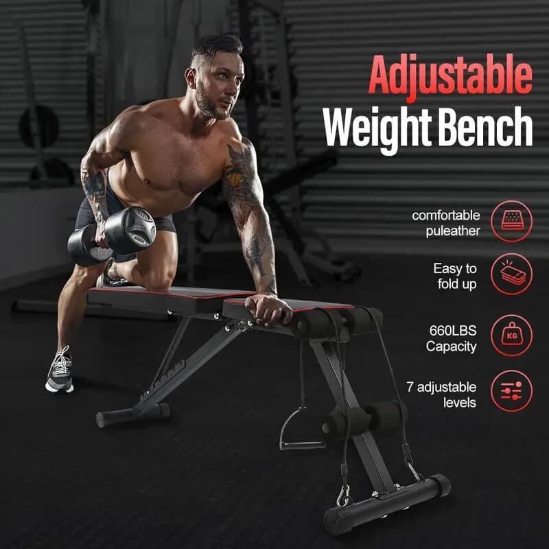 Folding Weight Bench Adjustable Workout Bench Exercise bench Gym Bench US STOCK 5
