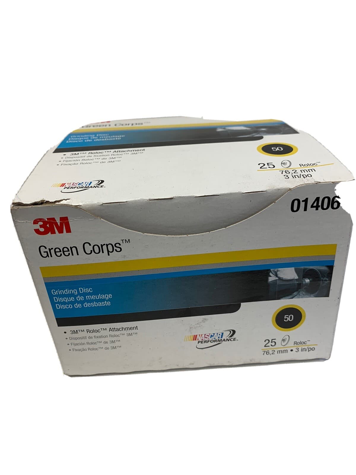 3M™ 01406 Green Corps™ Roloc™ Disc 3M 1406 3 inch, 50YF Grit , 25 discs per box