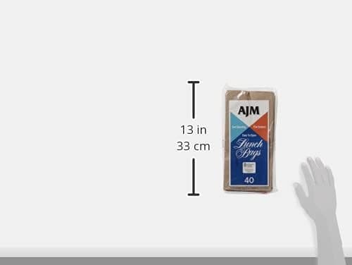 AJM Brown Paper Lunch Bags 40 Count 1 pack,  5