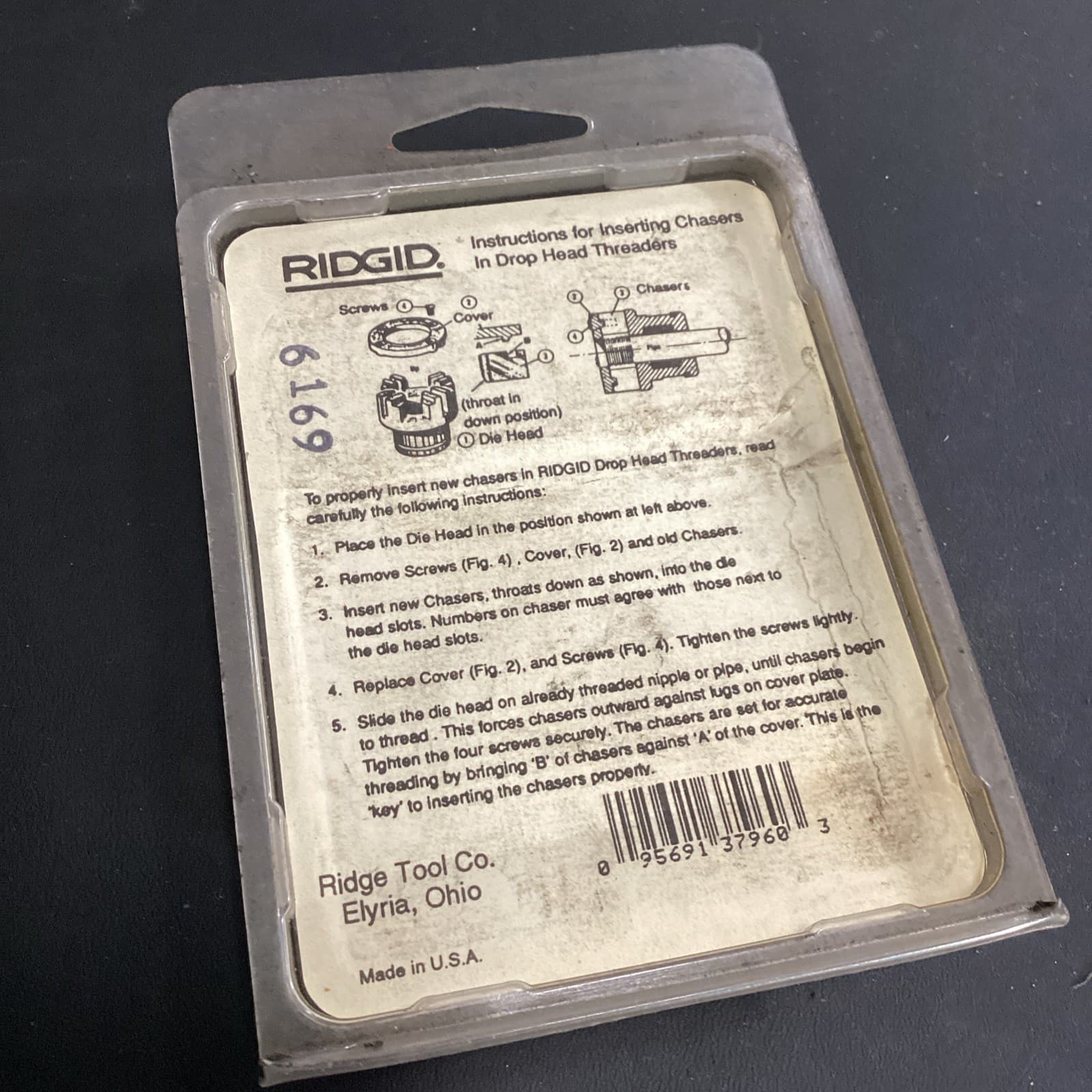 Ridgid 37960 Pipe Threader Dies 1/2" NPSM 14 TPI-RH NOS 5