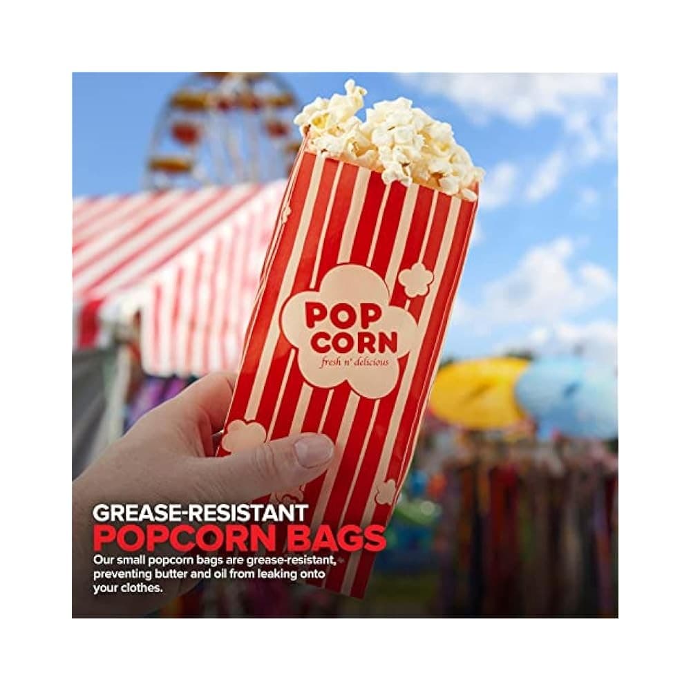 Small 1 oz Paper Popcorn Bags, Grease,Resistant & Leak,Proof for 5