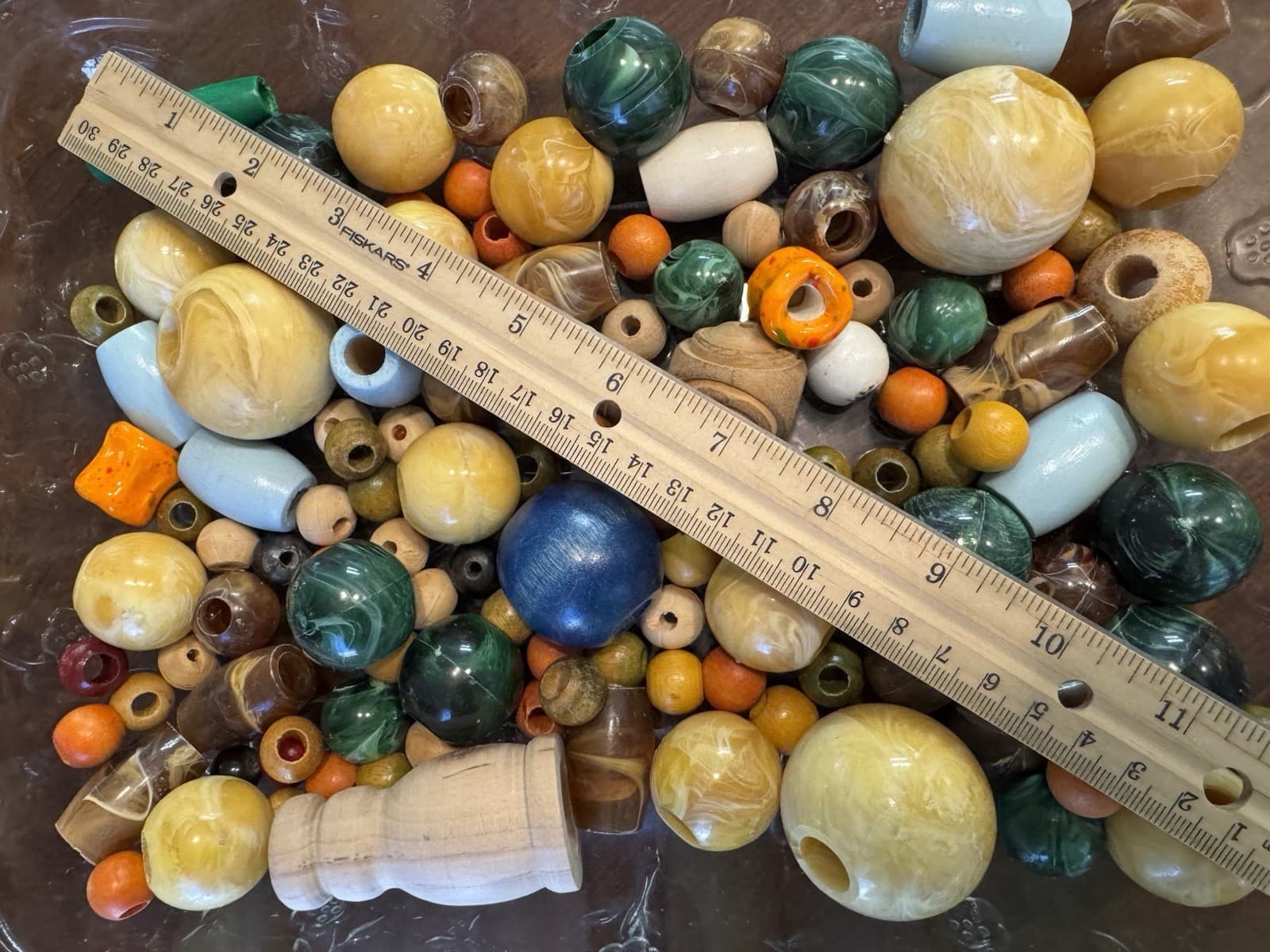 Vintage Macrame Wooden Ceramic Plastic Big Beads 4