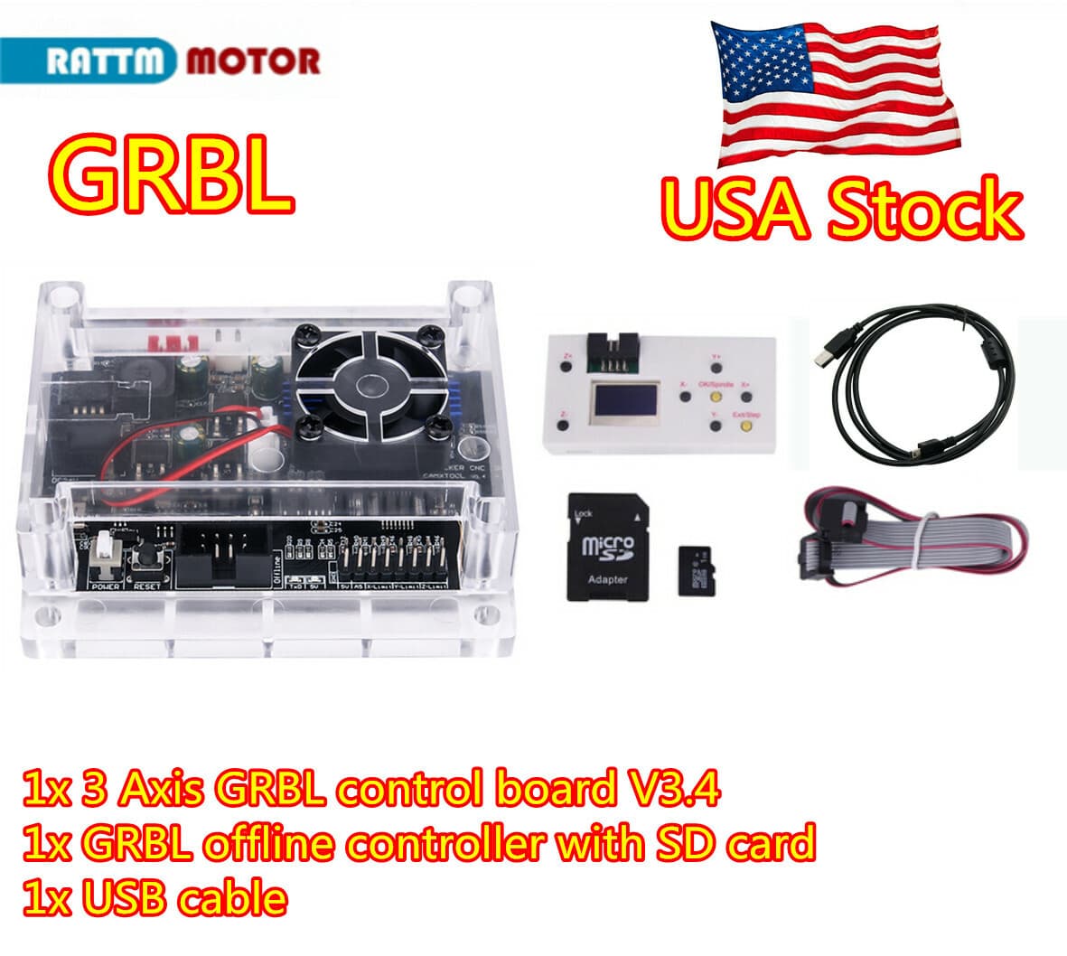 【USA】3 Axis GRBL Control Board w/ Offline Controller for Mini CNC Router Machine