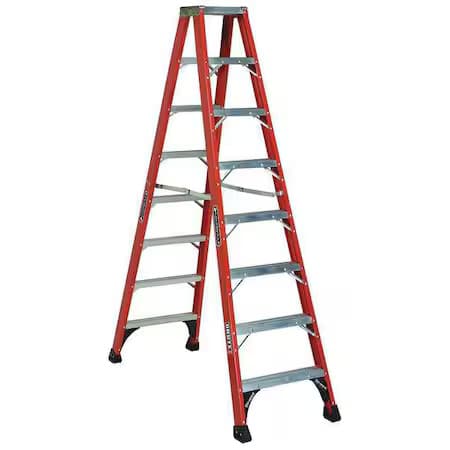 Louisville Fm1408hd 8 Ft Fiberglass Twin Stepladder, 375 Lb Capacity