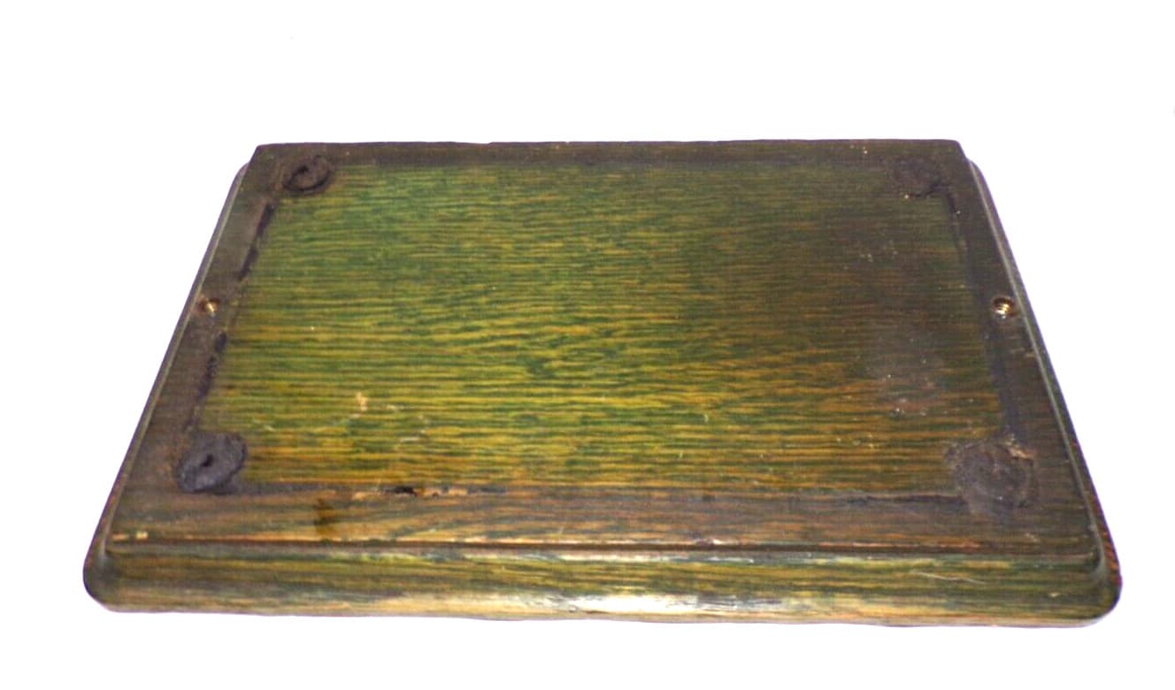 COLUMBIA Q CYLINDER PHONOGRAPH EARLY ORIGINAL BASE , GREEN TINT 6