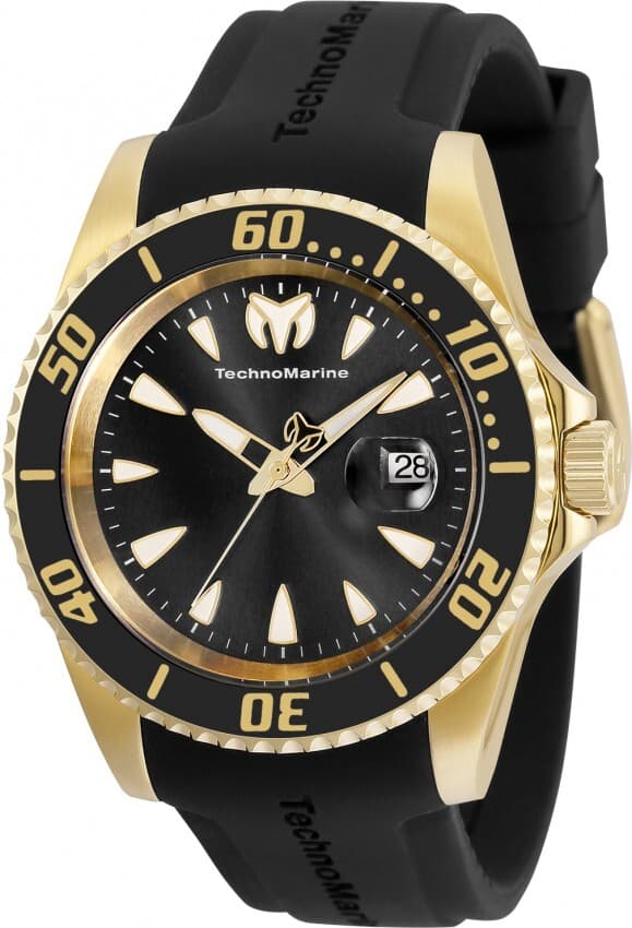 TechnoMarine Men's Manta Sea Black Dial Quartz Gold Watch TM-220116