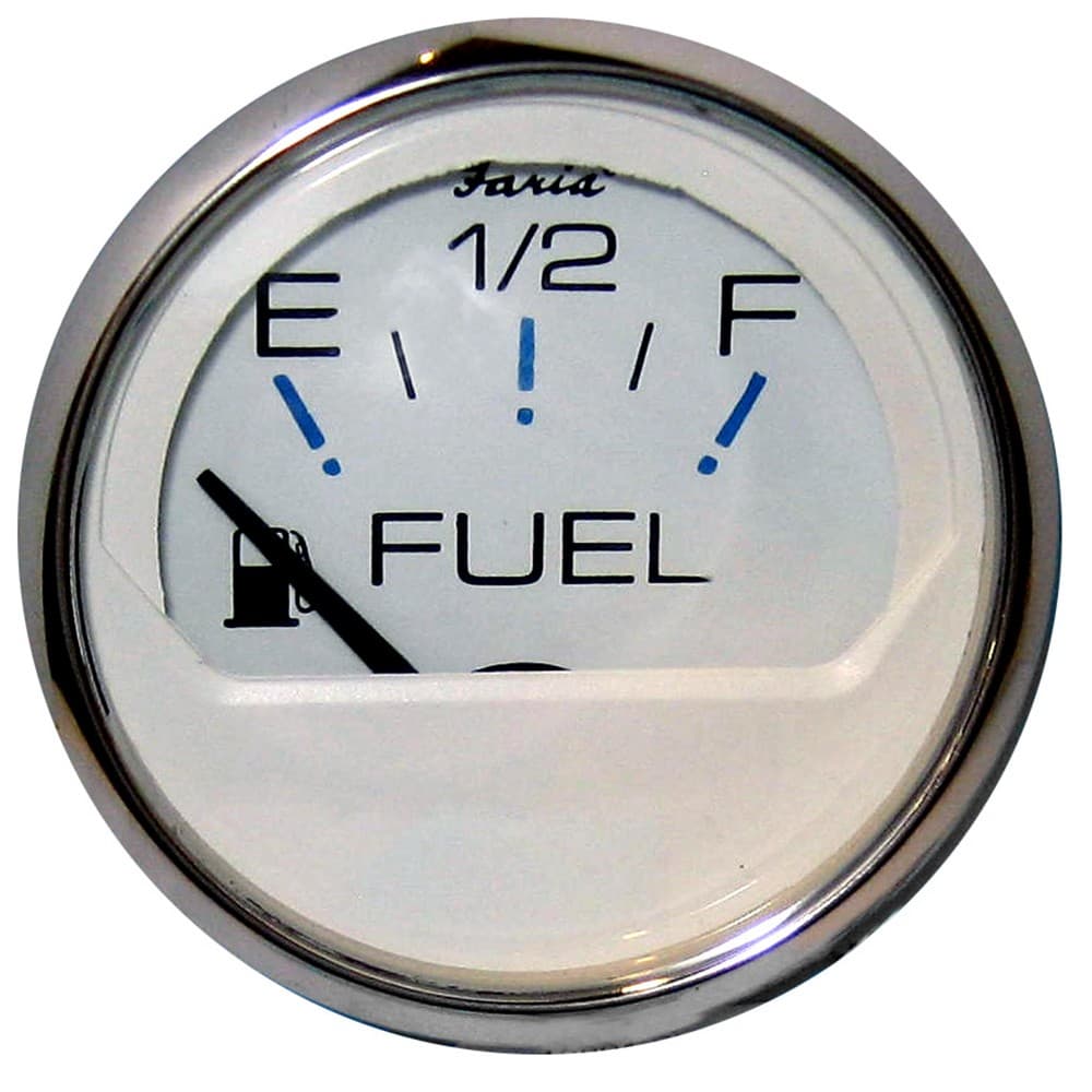 Faria Beede Instruments 13801 Faria Chesapeake White Ss 2" Fuel Level Gauge