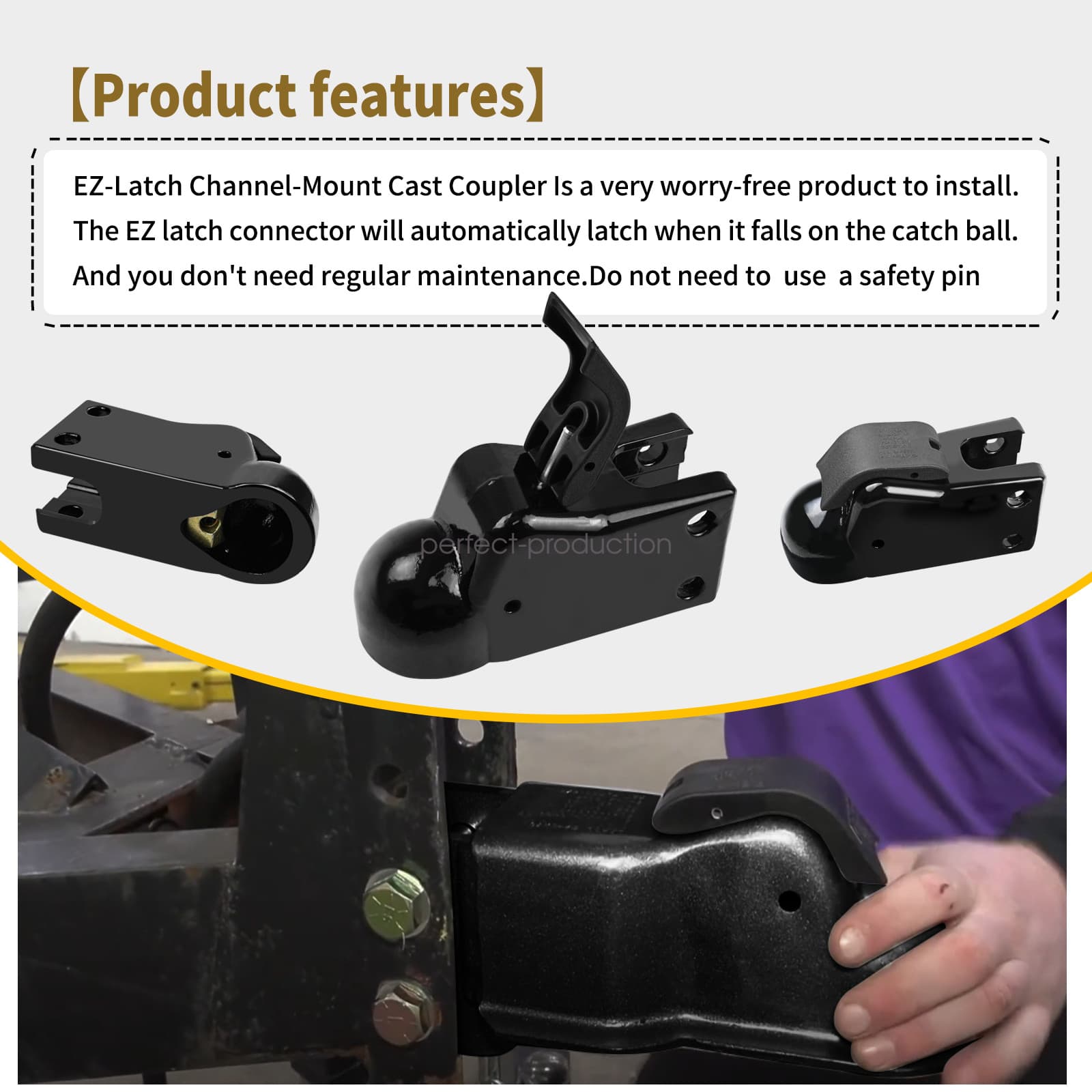 Fits Demco Channel-Mount Coupler 2-5/16" Ball Bolt-On w/EZ Latch Handle 21K GVWR 4