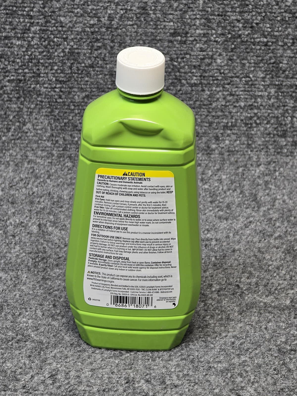 TIKI BiteFighter Clean Burn Torch Fuel 1 Quart Mosquito Repellent Outdoor Patio 2