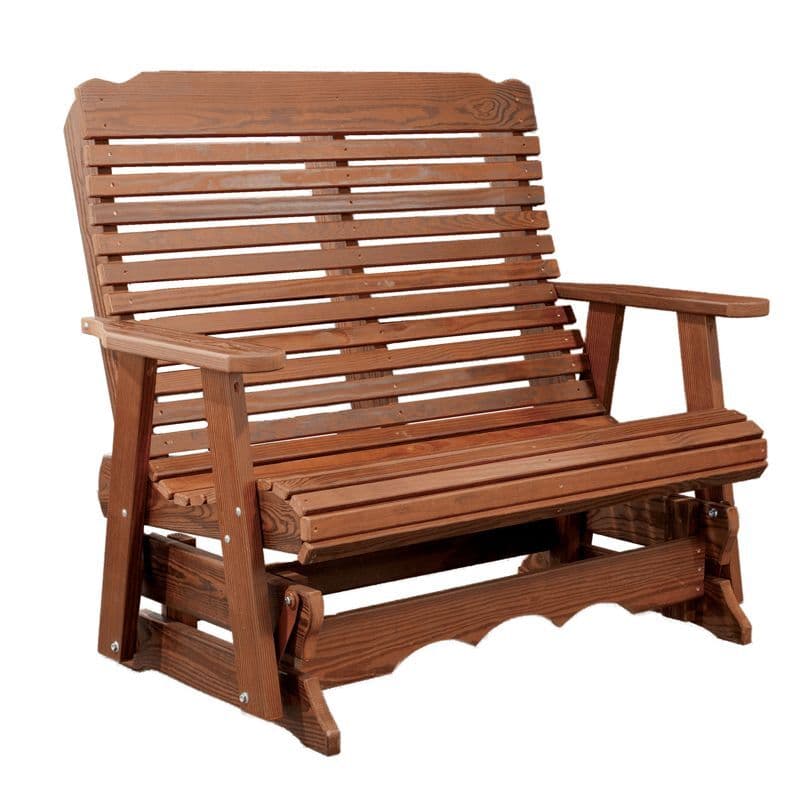 CONTOURED PATIO GLIDER BENCH - 4 & 5 Foot Red Cedar Loveseat