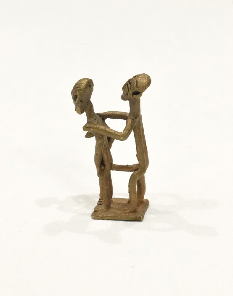 African Ashanti Brass Erotic Couple Statue Ghana 4