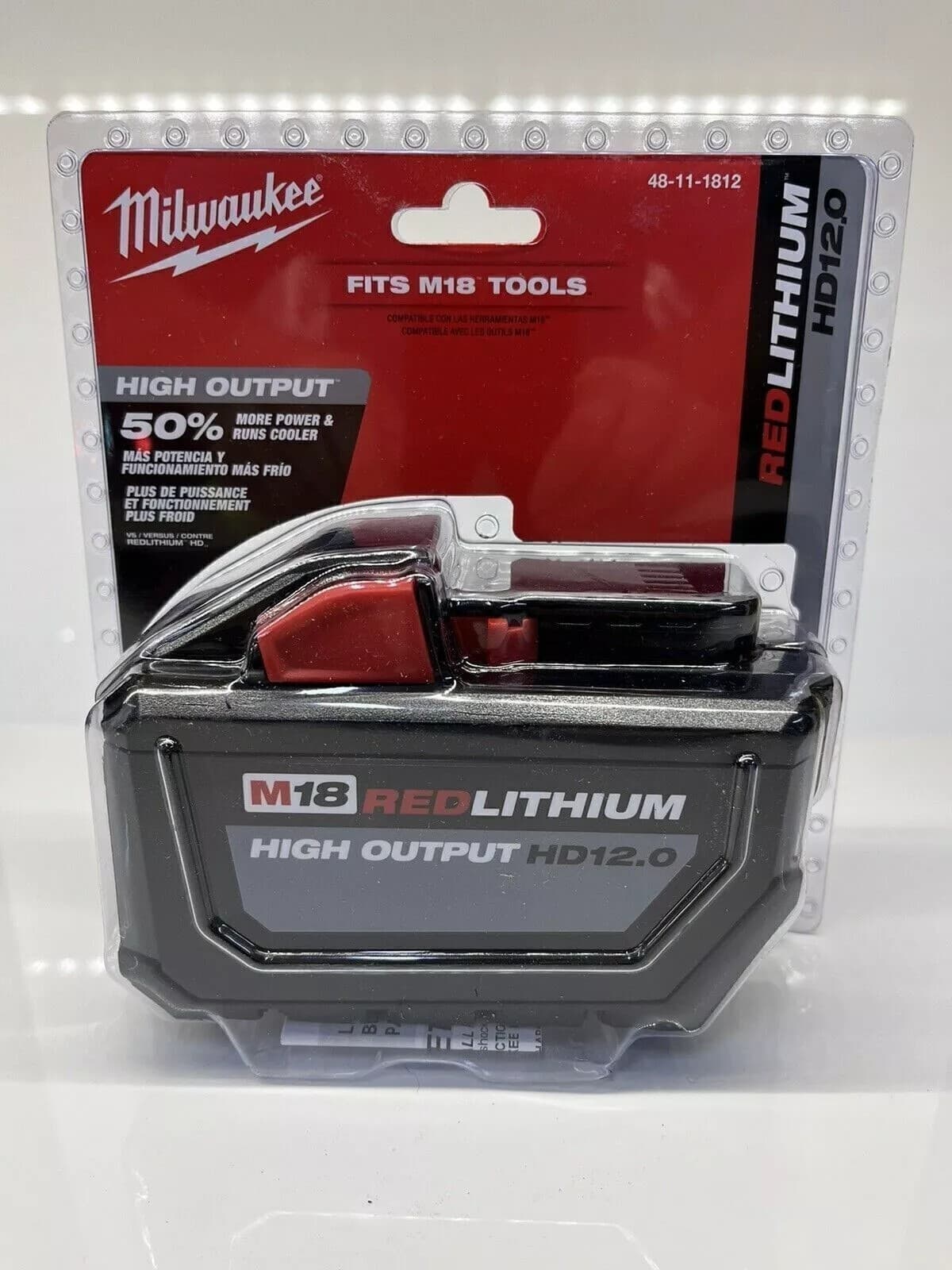 48-11-1812 M18 REDLITHIUM HIGH OUTPUT HD 12.0 Battery-HOT Milwau 4