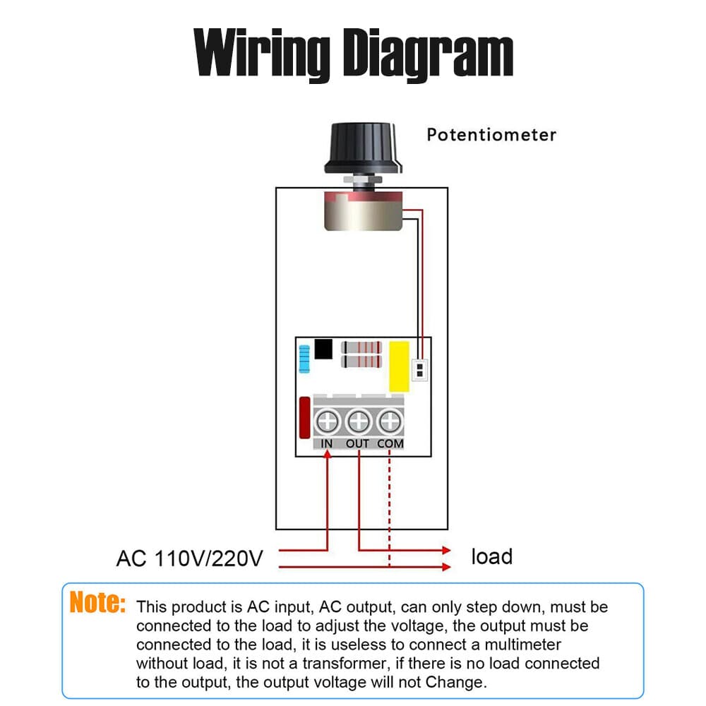 AC110-220V 6000W SCR Motor Speed Controller Thermostat Dimmer Volt Regulator 40A 2