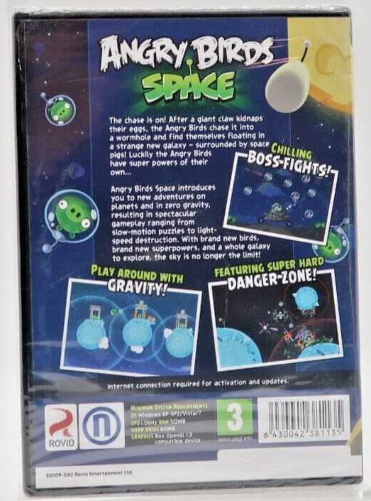 Angry Birds SPACE (PC, CD-ROM, 2012) New Sealed PEGI 3 2