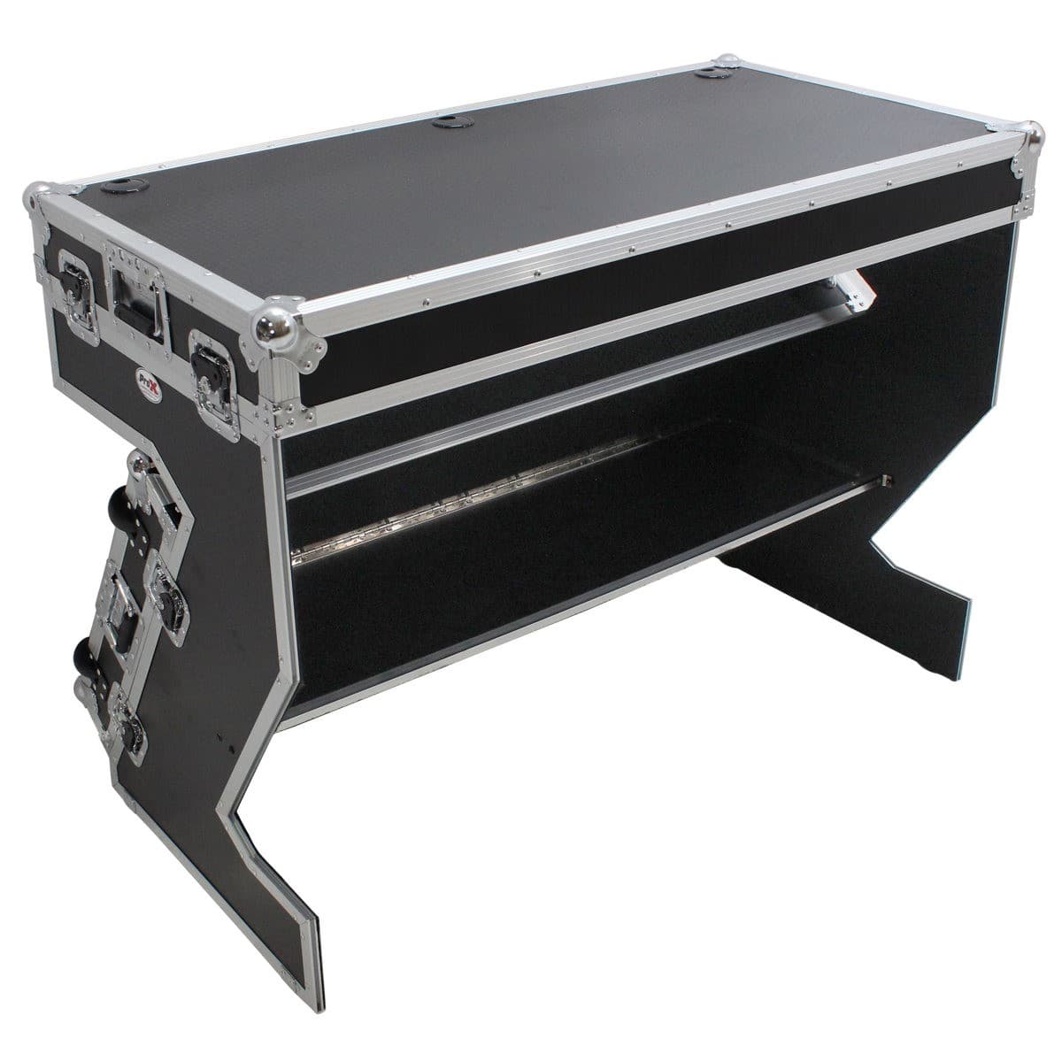 ProX XS-ZTABLE Z-Style DJ Table Portable Flight Case with Handles and Wheels 3