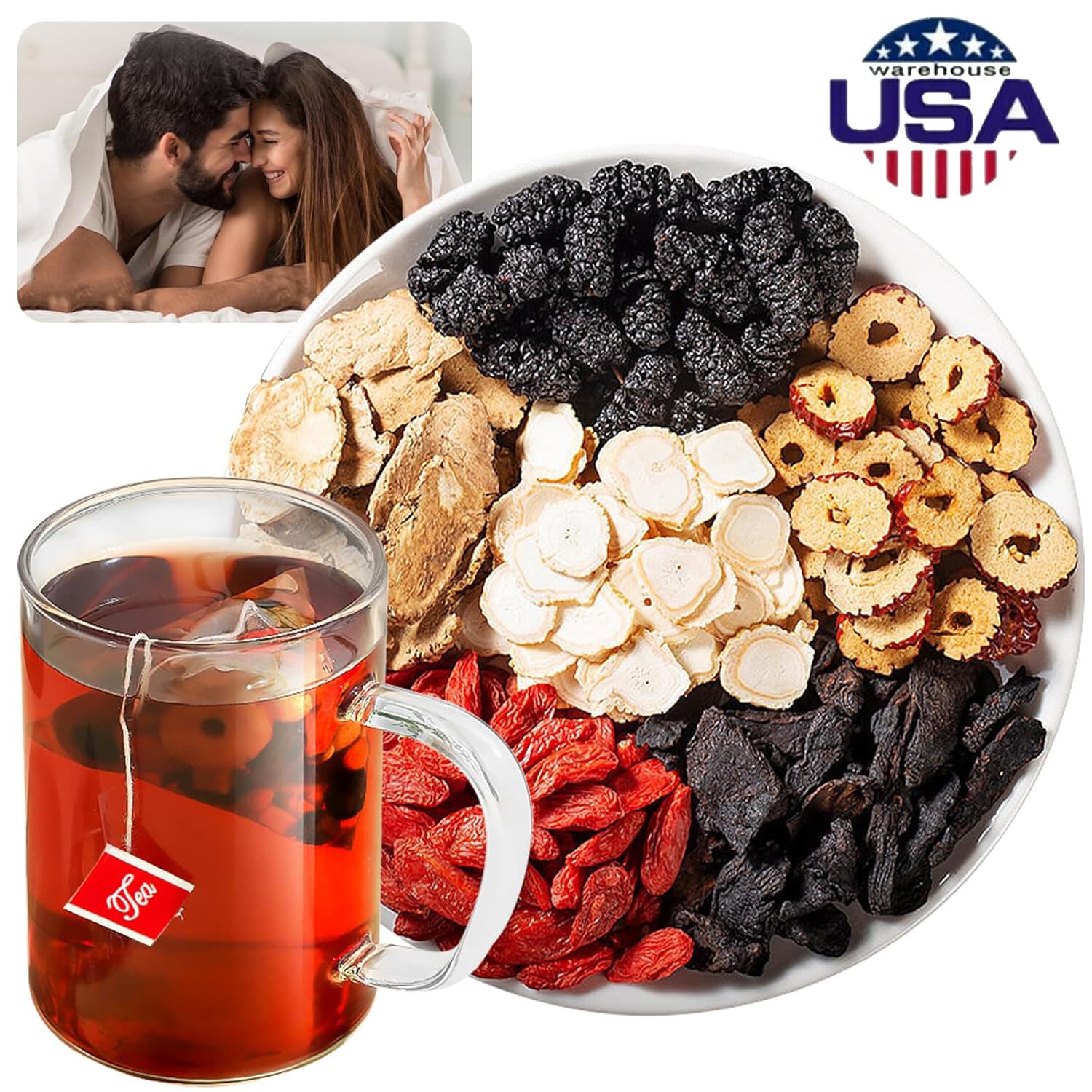 30pcs Ginseng six treasure tea , Kidney tea ,liver tea , red date kidney health 3