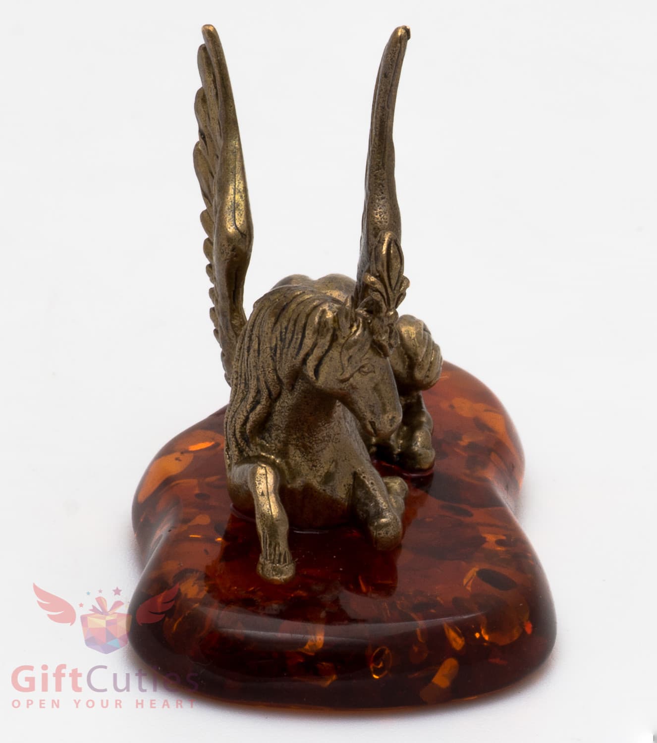 Solid Brass Amber Figurine of Pegasus Horse IronWork 4