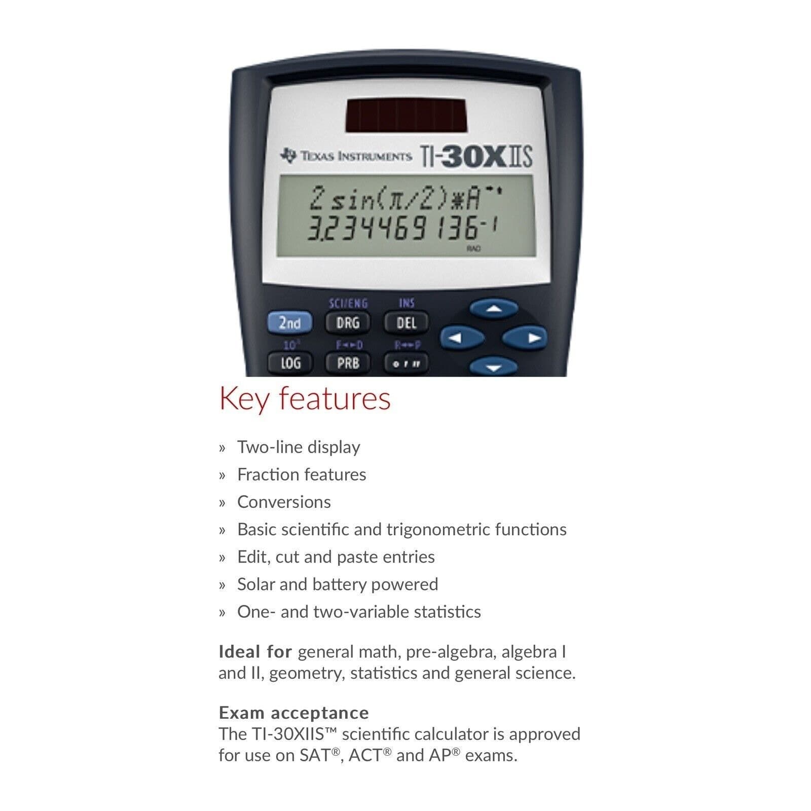 Texas Instruments TI-30X IIS Scientific Calculator-Black and Blue-Used Tested 4