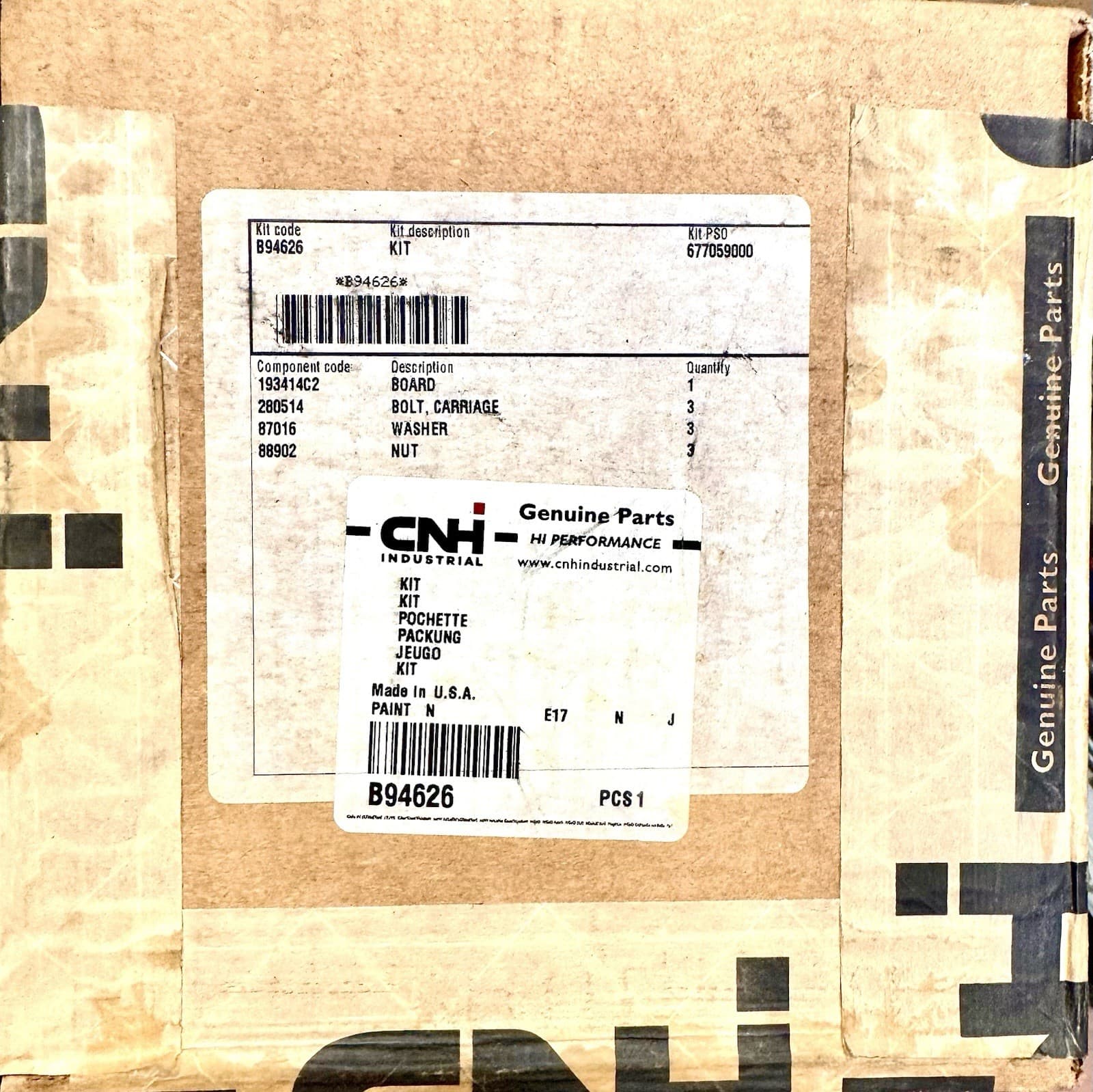 B94626 - Board Auger Mounting Block Kit - Single Block - CASE IHPart # B94626