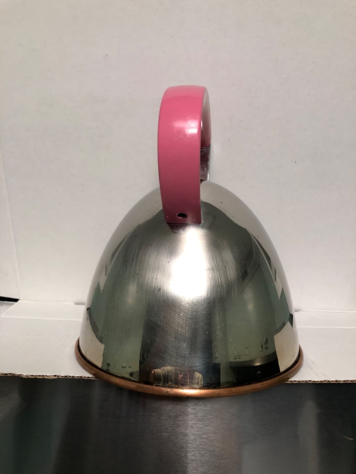 REIN KUPFER  PLANBODEN MCM TEA KETTLE PINK HANDLE COPPER BOTTOM 3