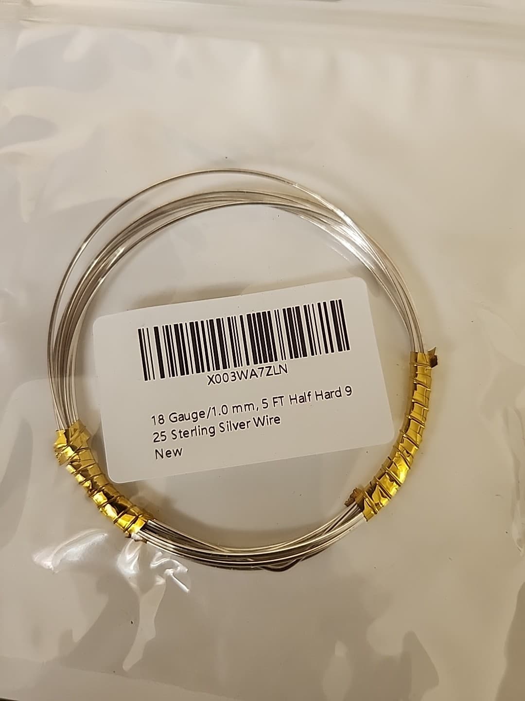 18 Gauge/1.0 mm, 5 FT Half Hard 925 Sterling Silver Jewelry Wire 18 Gauge 2