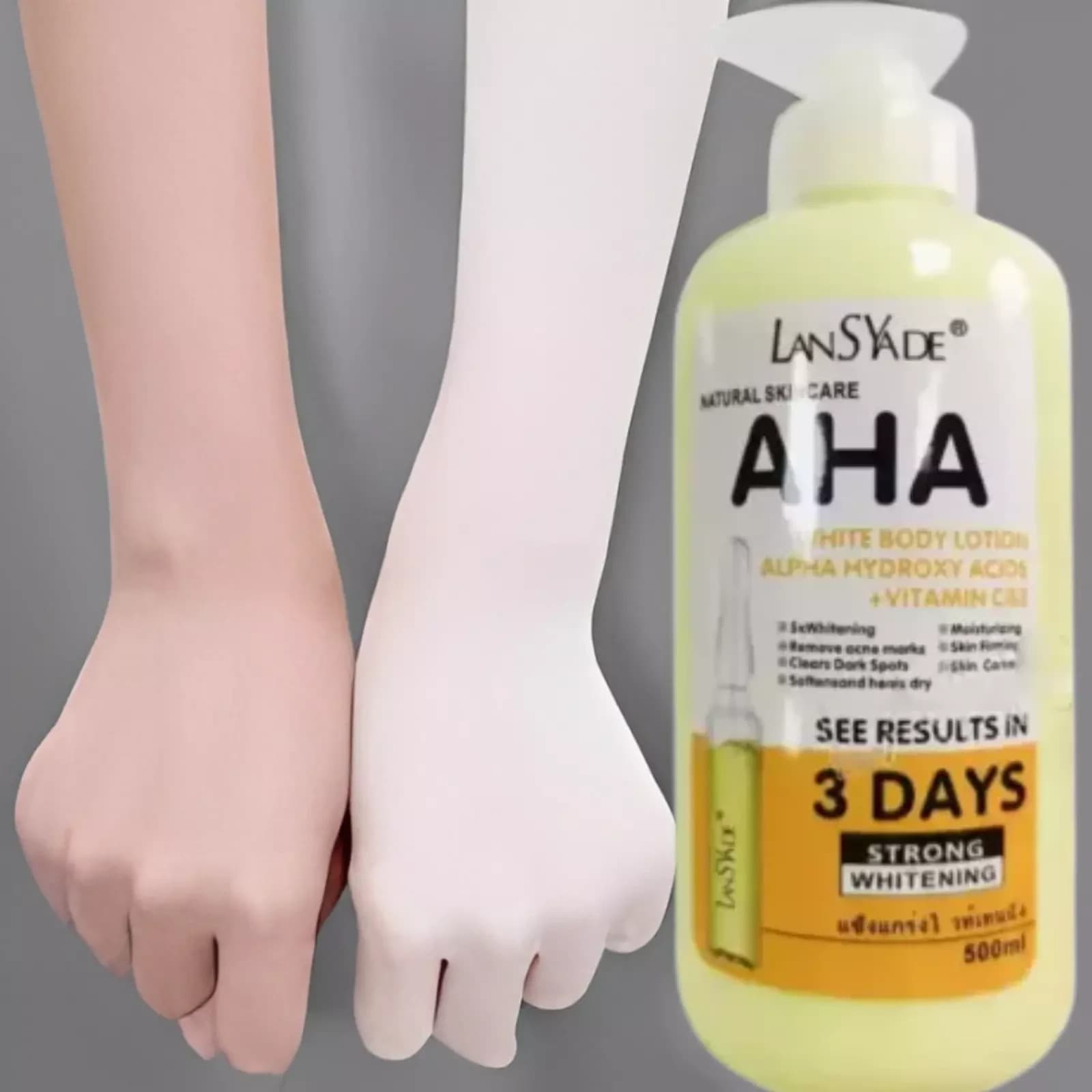 AHA Strong Brightening Body Cream Hydroxy Acid Vitamin C Whitening 500ml  3 pack 2