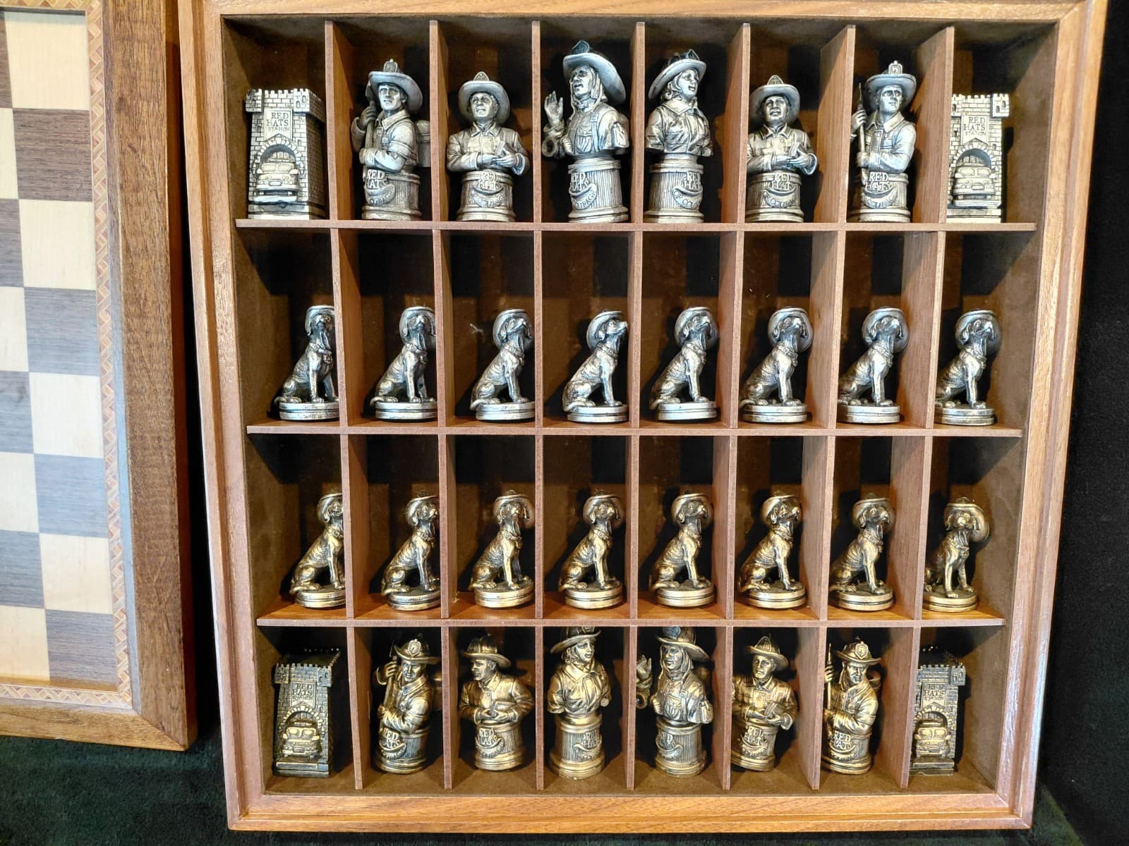 Red Hats of Courage Firefighter Chess Set 3