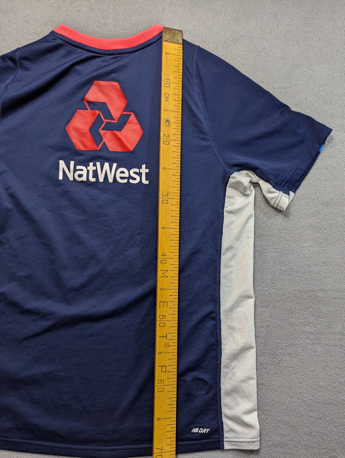 England New Balance Navy Blue White Cricket Training Shirt NatWest mens size M 3