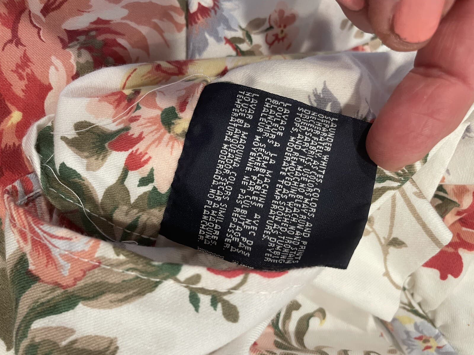 VTG Set Of 2 Ralph Lauren PETTICOAT FLORAL  White & Red Orange King Pillow Shams 5